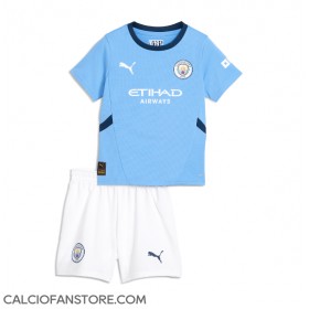 Maglia Calcio Manchester City Erling Haaland #9 Prima Divisa Bambino 2024-25 Manica Corta (+ pantaloncini)